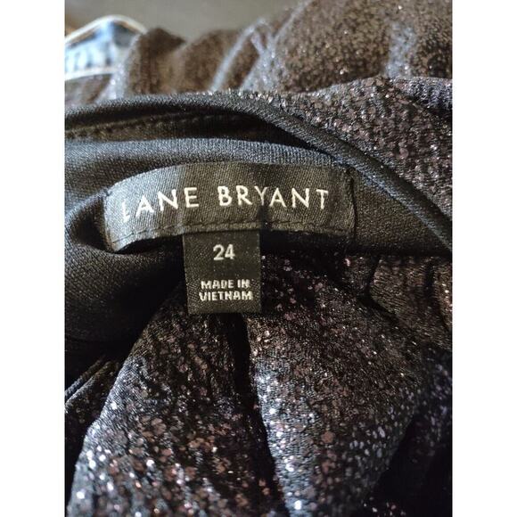 LANE BRYANT 3/4 Sleeve V-Neck Wrap Formal Dress Sz 24 Ombre Purple Gold Event - Picture 8 of 10